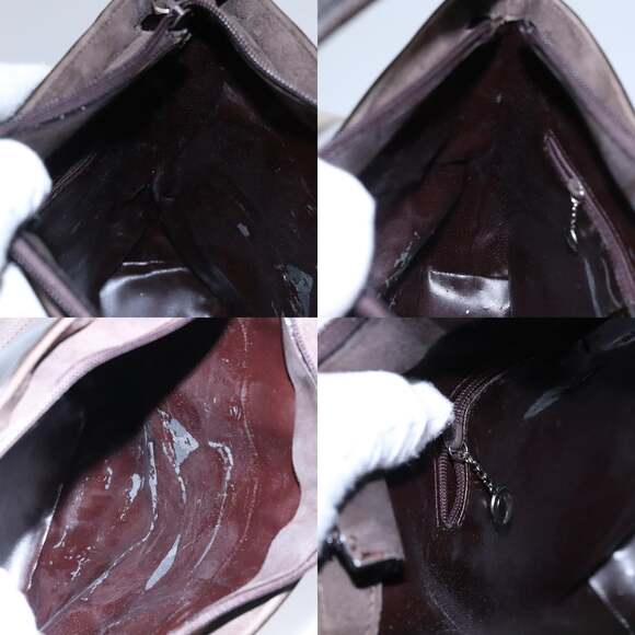 GUCCI Shoulder Bag Suede Leather Brown Dark Silver 000 1013 000 1013 - Picture 12 of 13